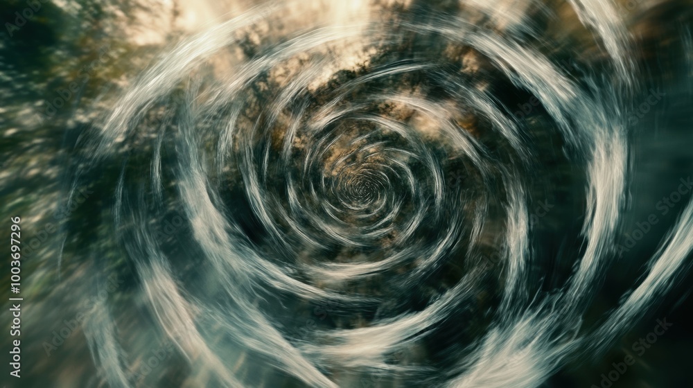 Naklejka premium Twisting Shapes in Surreal Water Motion