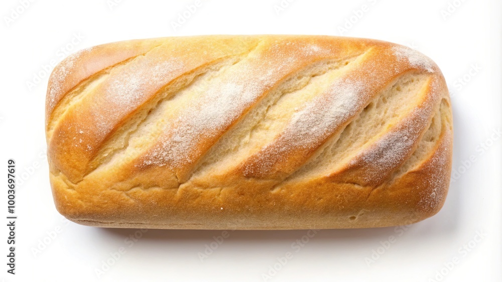 White bread loaf isolated on white background White bread loaf isolated on white background