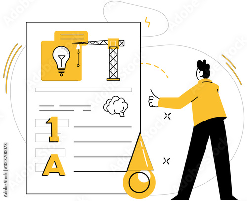 Structured thinking vector illustration. Innovation transforms into opportunities in crucible strategic minds Progress flourishes where individuality and structured thinking intersect