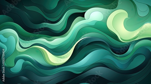 Abstract Fluid Multicolored Background with Vibrant Green and Yellow Tones