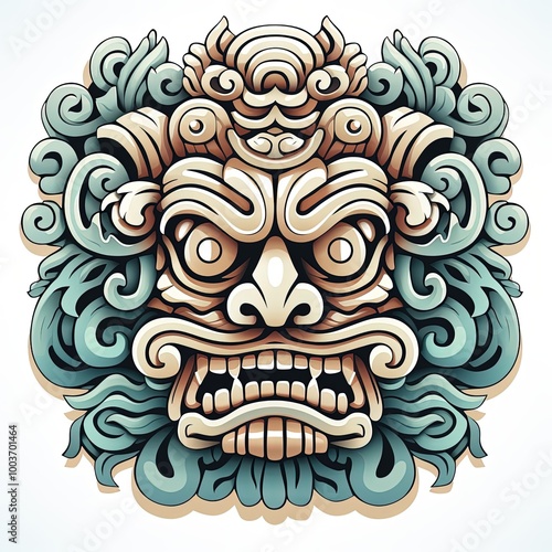 Ancient Greek Monster Mask in a Grotesque and Ignorant Art Style