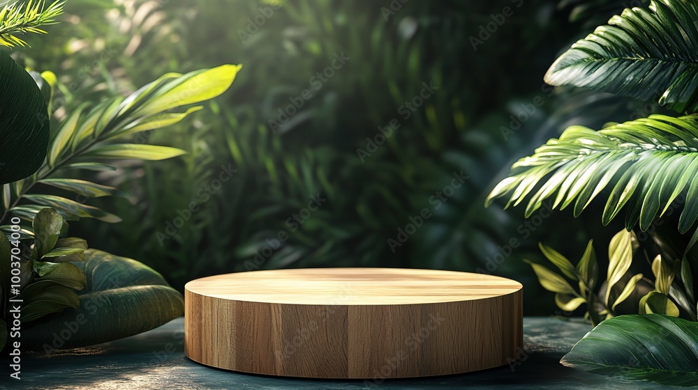 Wooden Platform Surrounded by Lush Greenery Wooden Platform Surrounded by Lush Greenery