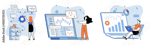 Technical analysis. Vector illustration. Technical analysis tools enable investors to analyze market data and identify potential investment opportunities Understanding financial concepts is crucial