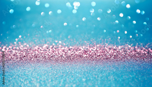 キラキラした水色とピンクのグリッターテクスチャー背景