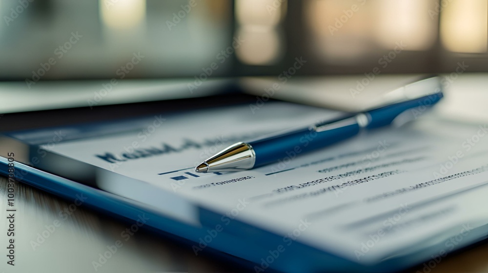 Professional Business Contract Ready for Signing with Elegant Pen on Office Desk. Professional Business Contract Ready for Signing with Elegant Pen on Office Desk.