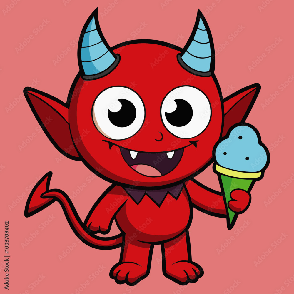 Obraz premium red devil cartoon