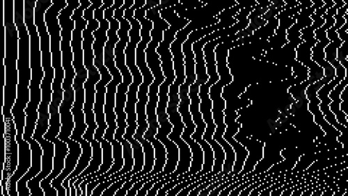 Retro CCTV or VHS Video White Noise Background. Scanlines Vibration Glitch. Video Damage Overlay Texture. Nostalgic Vintage 80s 90s Surveillance Technology Vector Illustration.