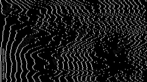 Retro CCTV or VHS Video White Noise Background. Scanlines Vibration Glitch. Video Damage Overlay Texture. Nostalgic Vintage 80s 90s Surveillance Technology Vector Illustration.