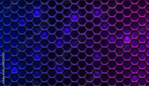 CyberSport Bg. Abstract E Sport Futuristic Background. Hexagon Grid Pattern with Lighting Glowing Particles Square Elements. Technology or Science Research Presentation Backdrop. Vector Illustration.