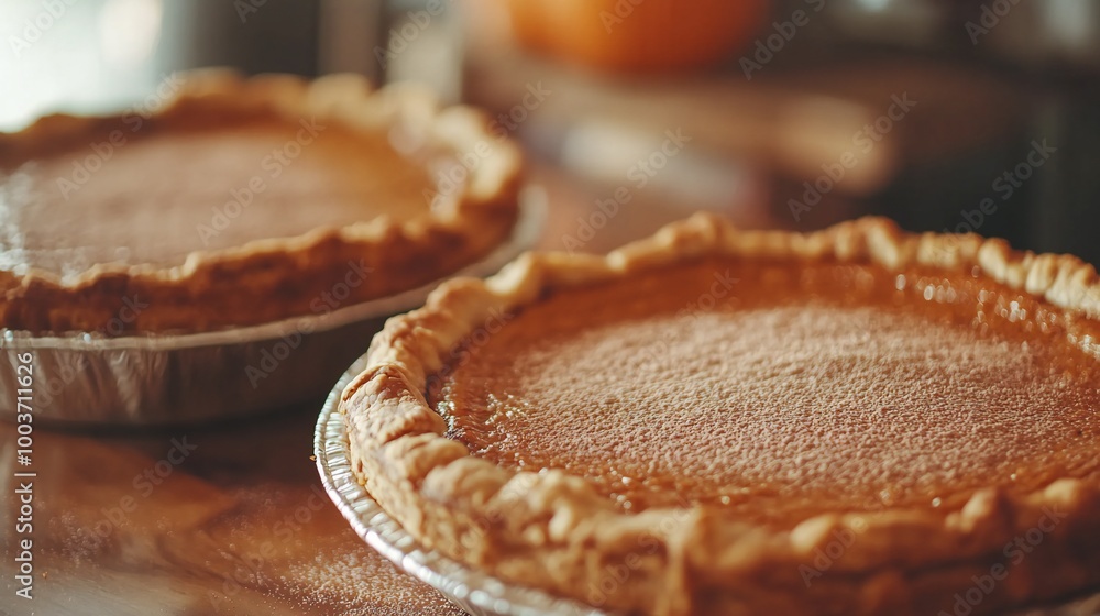 A warm, inviting background showcasing freshly baked pumpkin pies with a dusting of cinnamon. A warm, inviting background showcasing freshly baked pumpkin pies with a dusting of cinnamon.