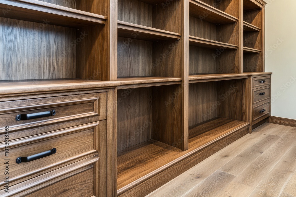 Stylish Entertainment Center Featuring Shelving and Drawers for Organizing Media Stylish Entertainment Center Featuring Shelving and Drawers for Organizing Media