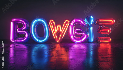 3d render of a glowing neon sign with stars