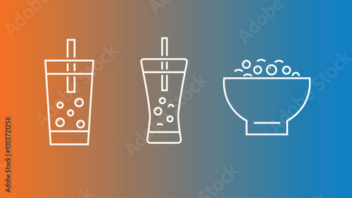 Set of hand-drawn summer drinks icons assigned