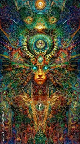 Wallpaper Mural  Digital painting of a woman's face with various organ intrusions Torontodigital.ca