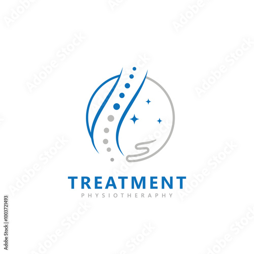 Treatment chiropractic logo design inspiration Physiotherapy symbol icon design