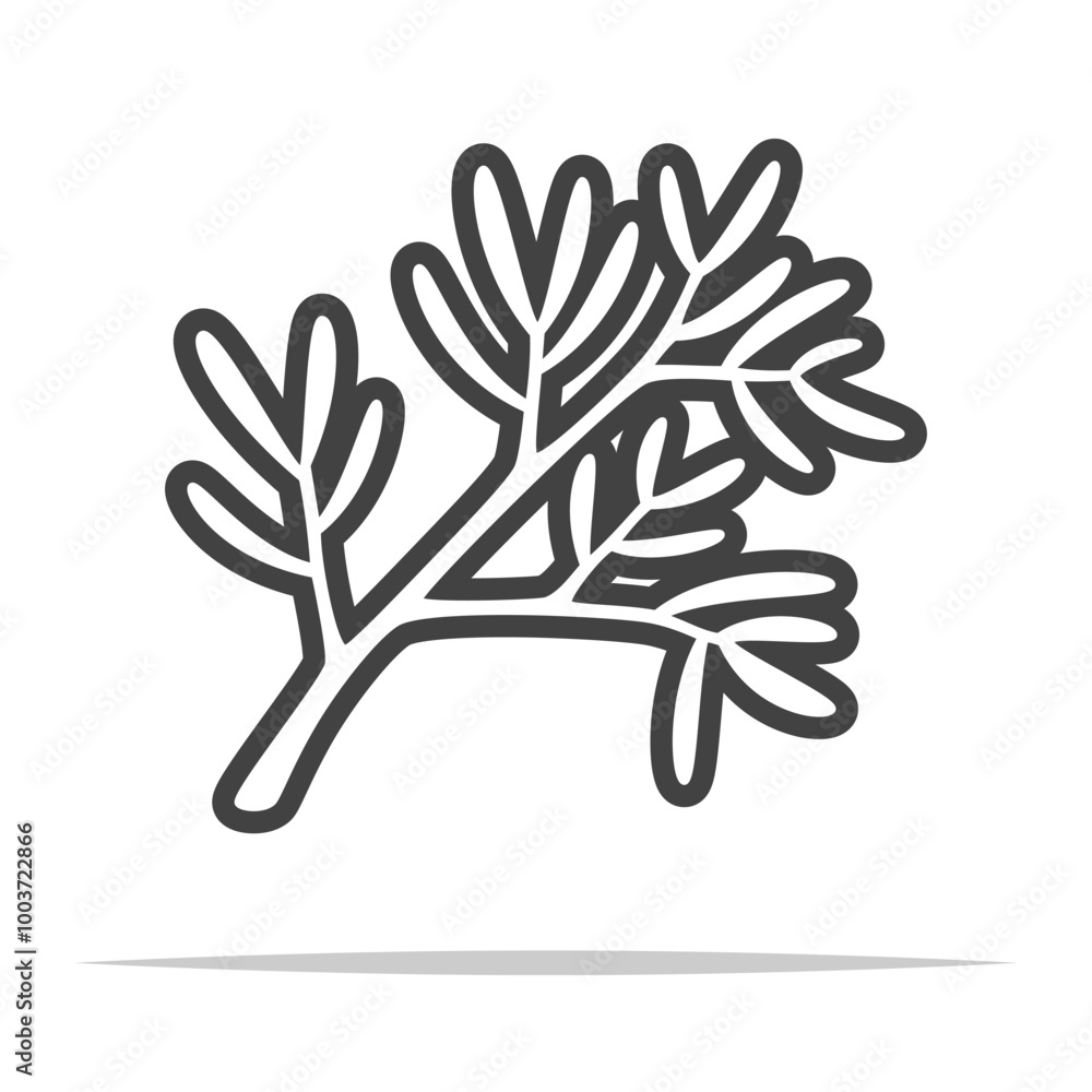 Obraz premium Dill leaf outline icon transparent vector isolated