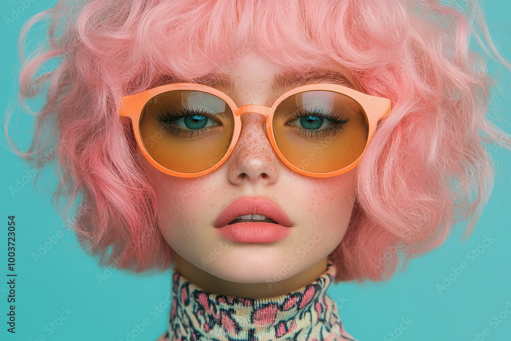 young woman with pink hair young woman with pink hair