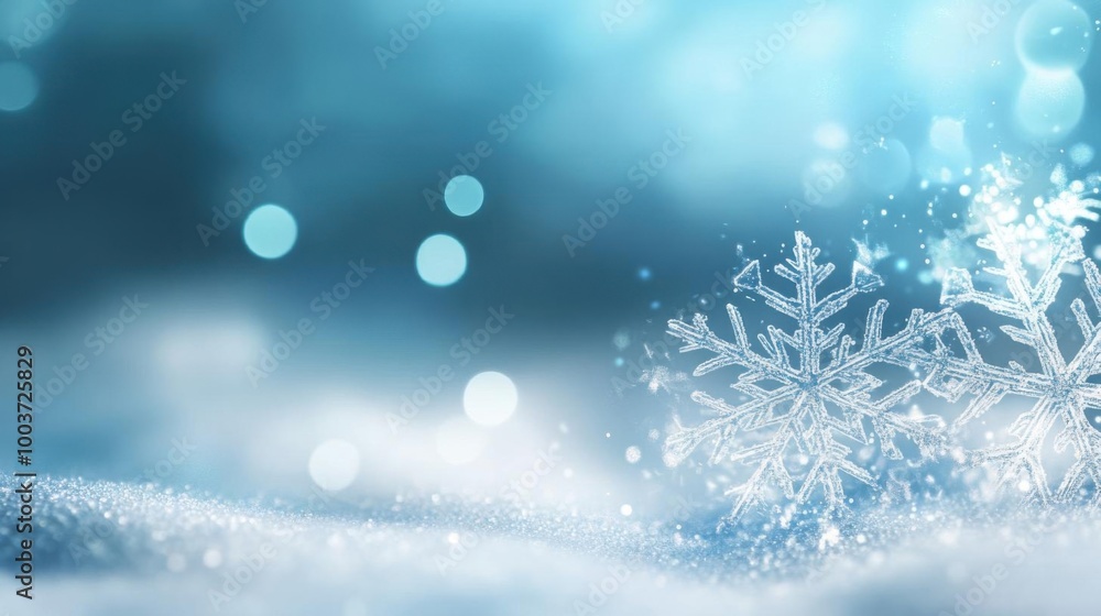 A serene winter scene featuring delicate snowflakes and a soft blue background, evoking a sense of calm and tranquility. A serene winter scene featuring delicate snowflakes and a soft blue background, evoking a sense of calm and tranquility.