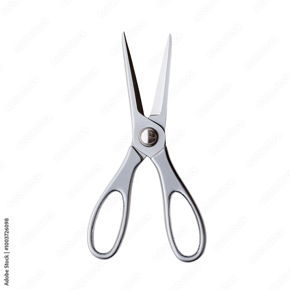 Silver scissors on a white isolated background. Silver scissors on a white isolated background.