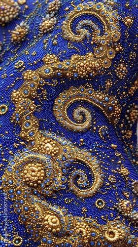 beads adorn the bottom, a solitary white button secures it