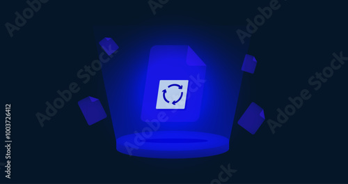 Recovery file vector illustration. Concept of recovering a file on a dark blue background. good for website, banner and landing page.