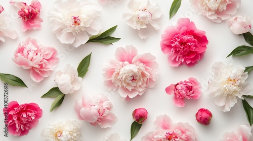A close up of a bunch of white and pink flowers