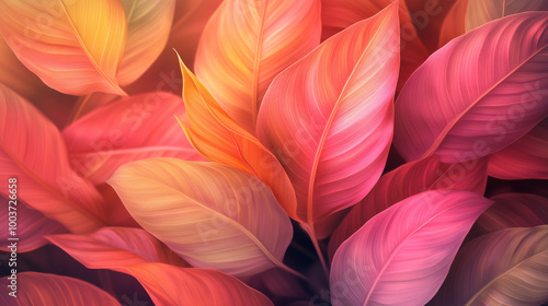 Wallpaper Mural Tropical leaves background. Orange abstract leaves
 Torontodigital.ca