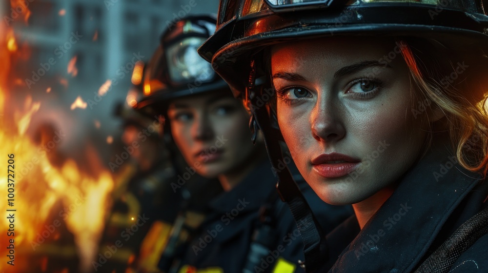 Firefighters face a blaze, showcasing bravery and teamwork in a critical situation. Firefighters face a blaze, showcasing bravery and teamwork in a critical situation.
