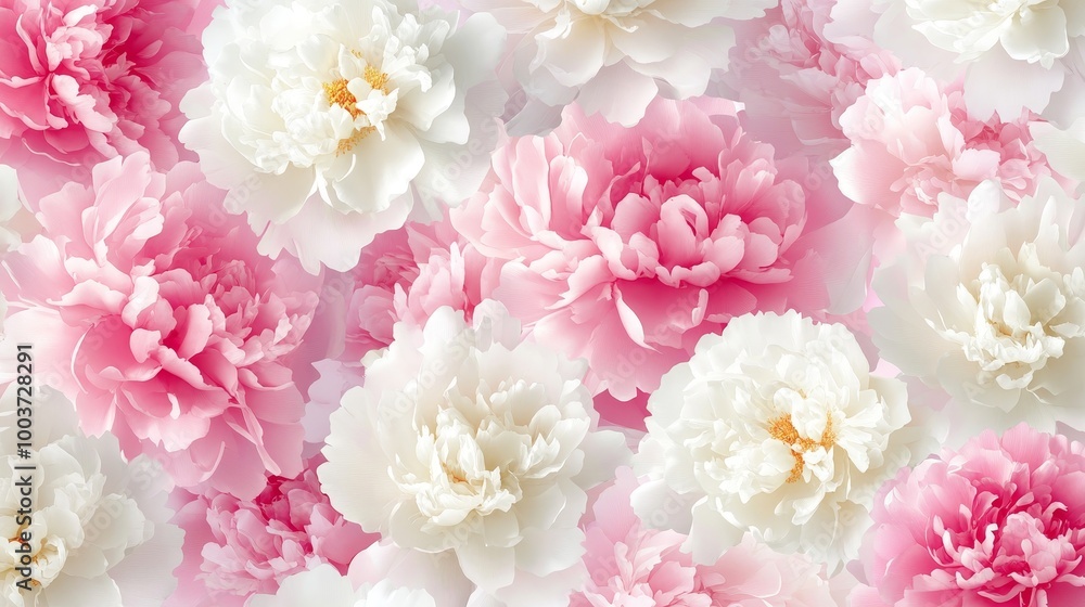 A close up of a bunch of white and pink flowers A close up of a bunch of white and pink flowers