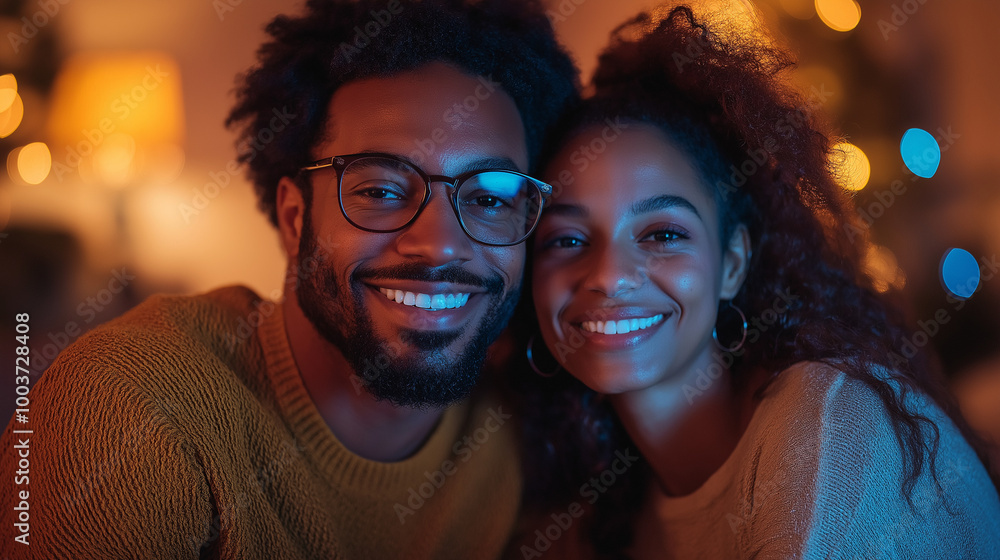 Close-up of a smiling couple, capturing happiness and connection in a joyful moment. Close-up of a smiling couple, capturing happiness and connection in a joyful moment.
