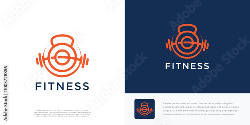 Retro fitness badge logo design illustration. Sport fitness center emblem logo template.