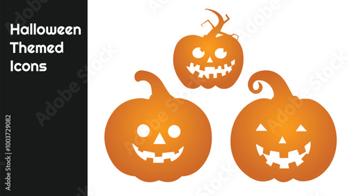 Halloween Themed vector Icons set 