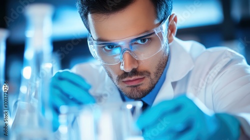 Biotechnology scientist working in the lab