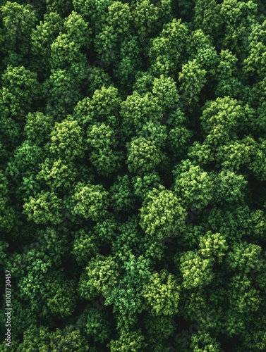 Vibrant Aerial Forest Landscape