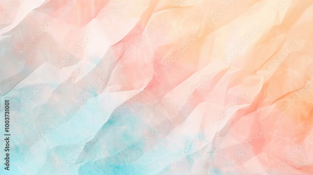 Soft Pastel Abstract Waves on Crumpled Paper Background Soft Pastel Abstract Waves on Crumpled Paper Background