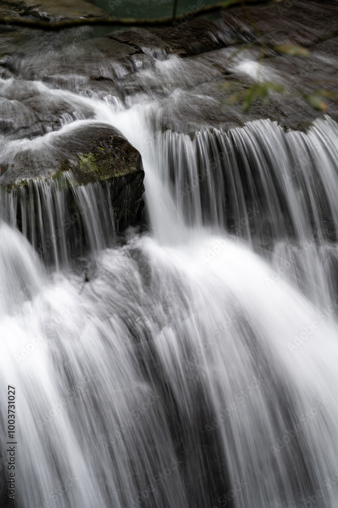beautiful waterfall go down like stair, shot in long exposure, in New Taipei City, Taiwan. beautiful waterfall go down like stair, shot in long exposure, in New Taipei City, Taiwan.