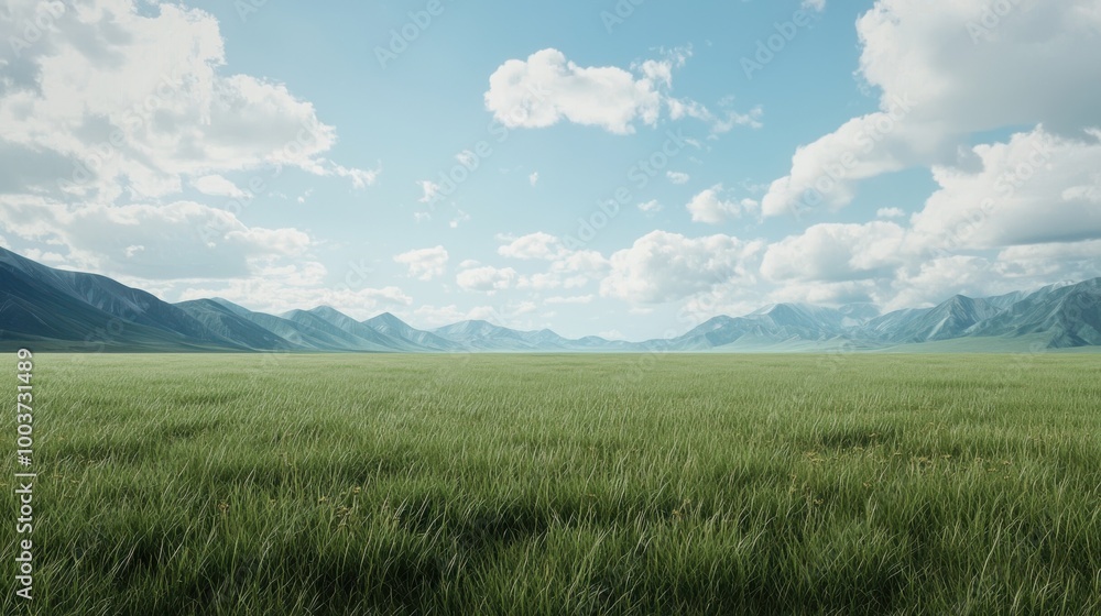 A vast, open field with a clear blue sky and a few clouds A vast, open field with a clear blue sky and a few clouds