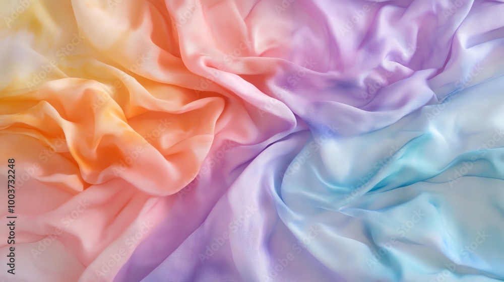 Obraz premium Multicolor silk fabric texture, vibrant and smooth folds