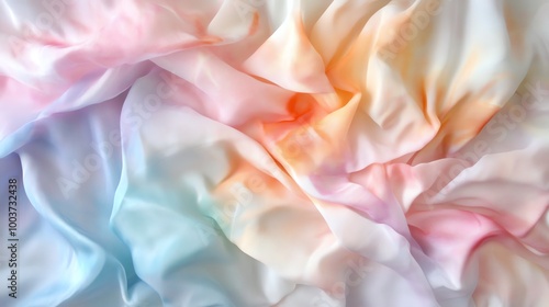 A vibrant handdyed tiedye fabric, blending soft color transitions and irregular patterns