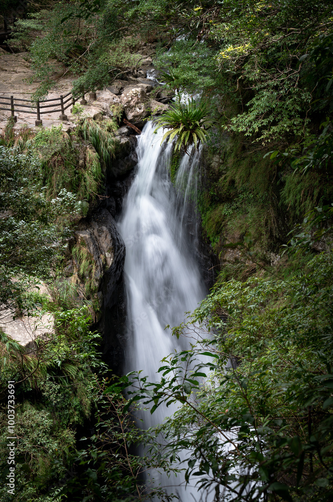 Gorgeous Manyueyuan waterfall come from the top of valley , in Manyueyuan Forest Recreation Area, New Taipei City, Taiwan. Gorgeous Manyueyuan waterfall come from the top of valley , in Manyueyuan Forest Recreation Area, New Taipei City, Taiwan.
