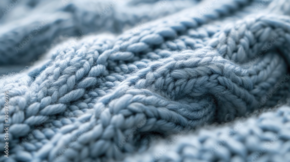 Abstract Blue Sweater Texture with Close-Up Detail and Soft Design Abstract Blue Sweater Texture with Close-Up Detail and Soft Design