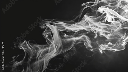 Abstract Smoky Texture: Mystical Movement of Smoke in Black Space photo