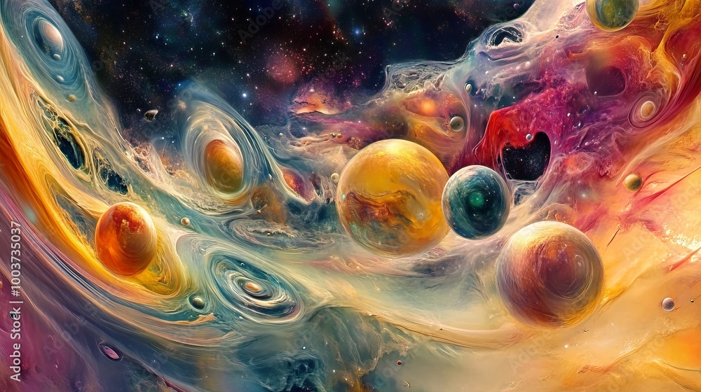 An artist's view of our solar system showcases a vibrant array of ...
