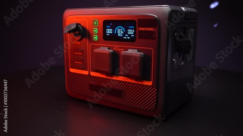 battery inverter charging station for home and apartment 600 watts 12 volts 220 volts video 4k in dark room