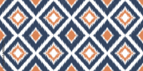 Ethnic ikat seamless pattern.beautiful pattern. folk embroidery,bohemian style,aztec geometric art print.ethnic ikat abstract art.Seamless fabric. Ikat design for fabric, carpet, wallpaper, clothing.	
