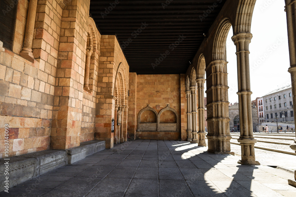 Fototapeta premium Basilica of San Vicente church in the old town of Avila city
