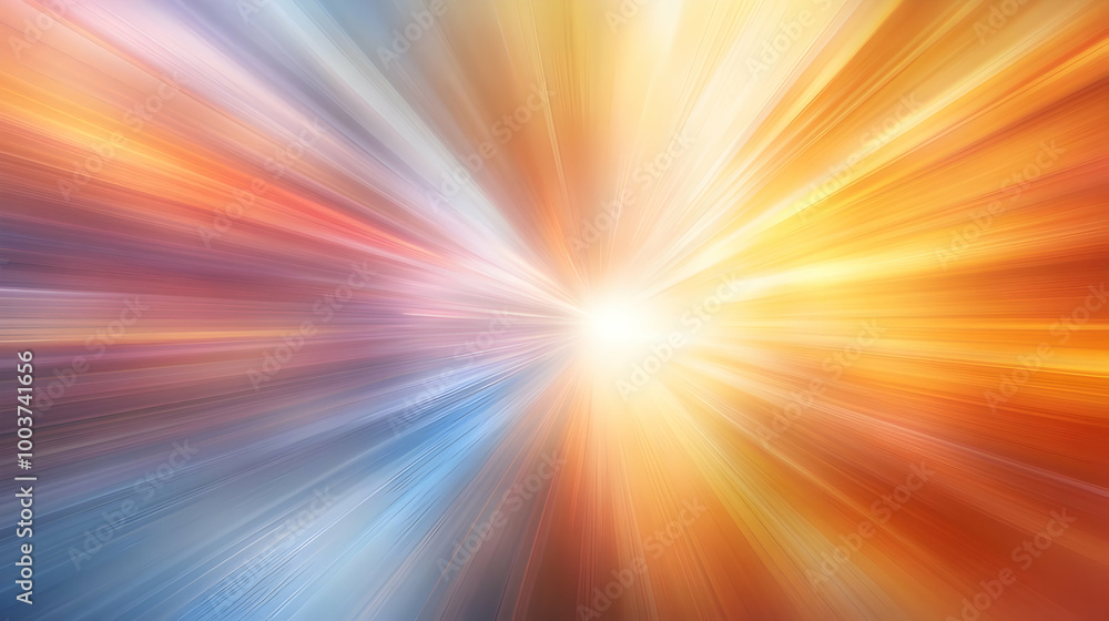 Obraz premium Abstract Background with Radiating Lines in Yellow, Orange, and Blue Hues