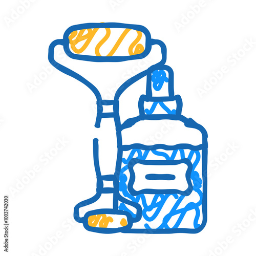 roller face massager doodle icon sketch vector. roller face massager sign. isolated symbol illustration