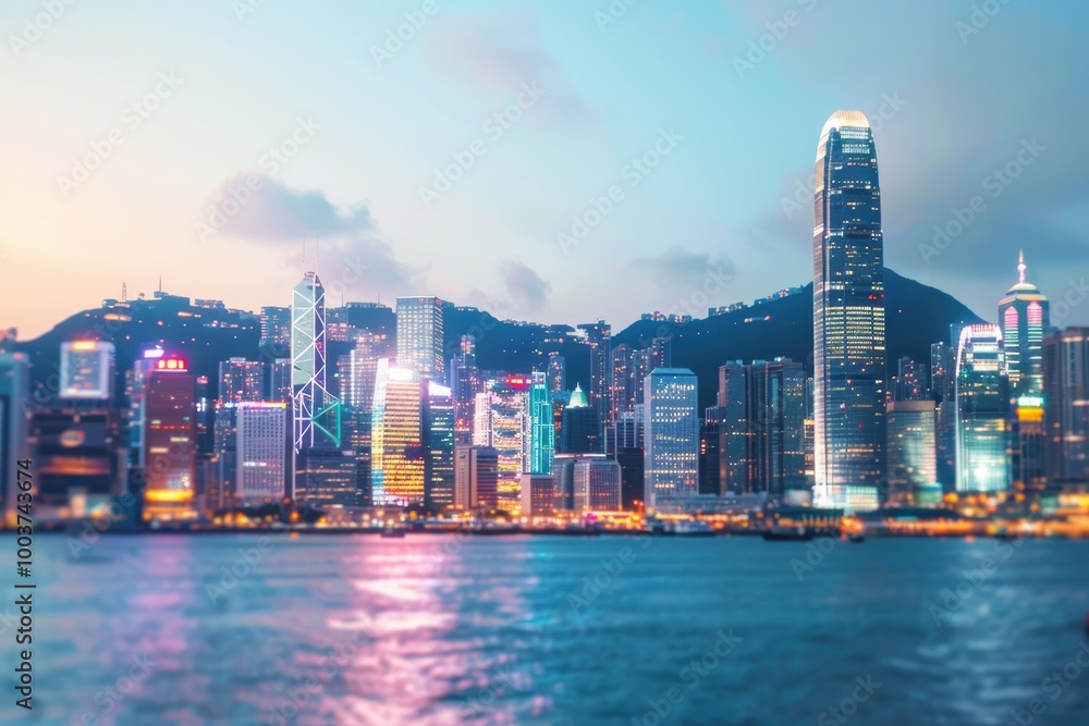 Blurry Cityscape with Clean Foreground and Vibrant Lights Blurry Cityscape with Clean Foreground and Vibrant Lights
