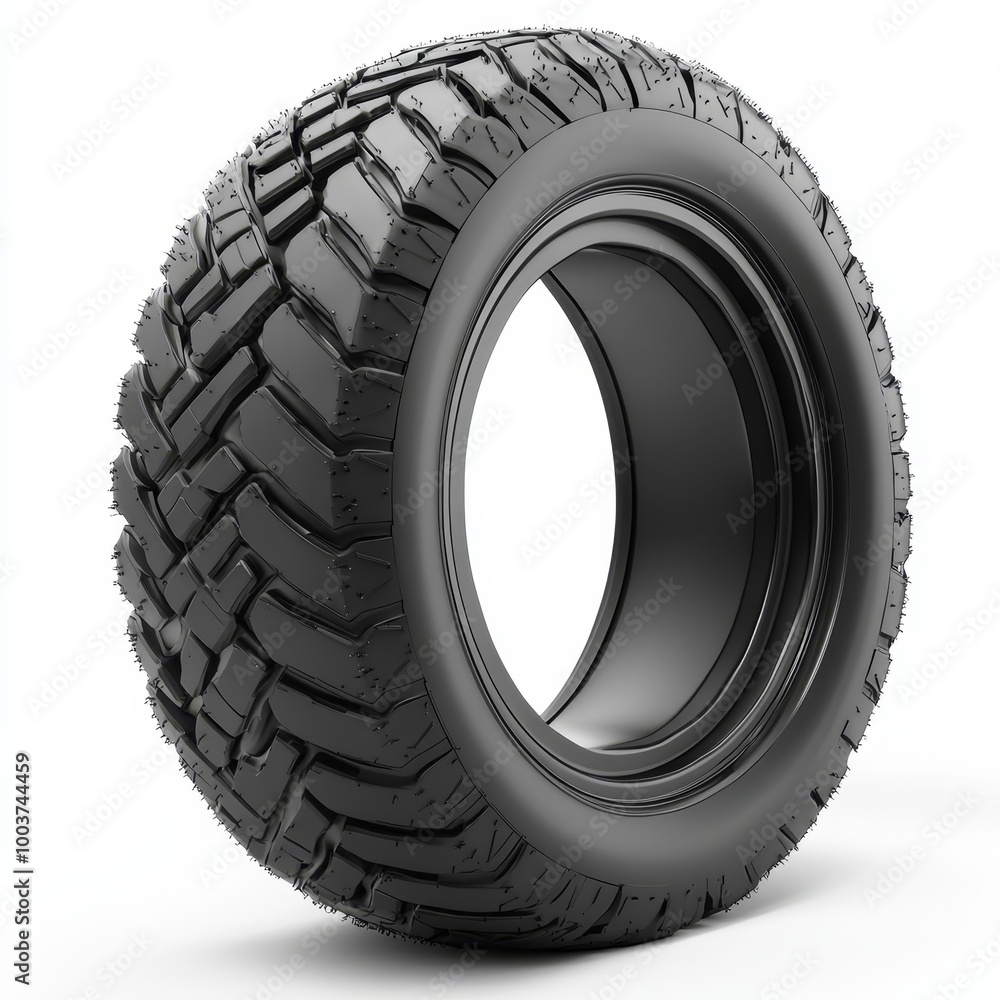3D Side View of Motorcycle Tire with Tread Pattern 3D Side View of Motorcycle Tire with Tread Pattern